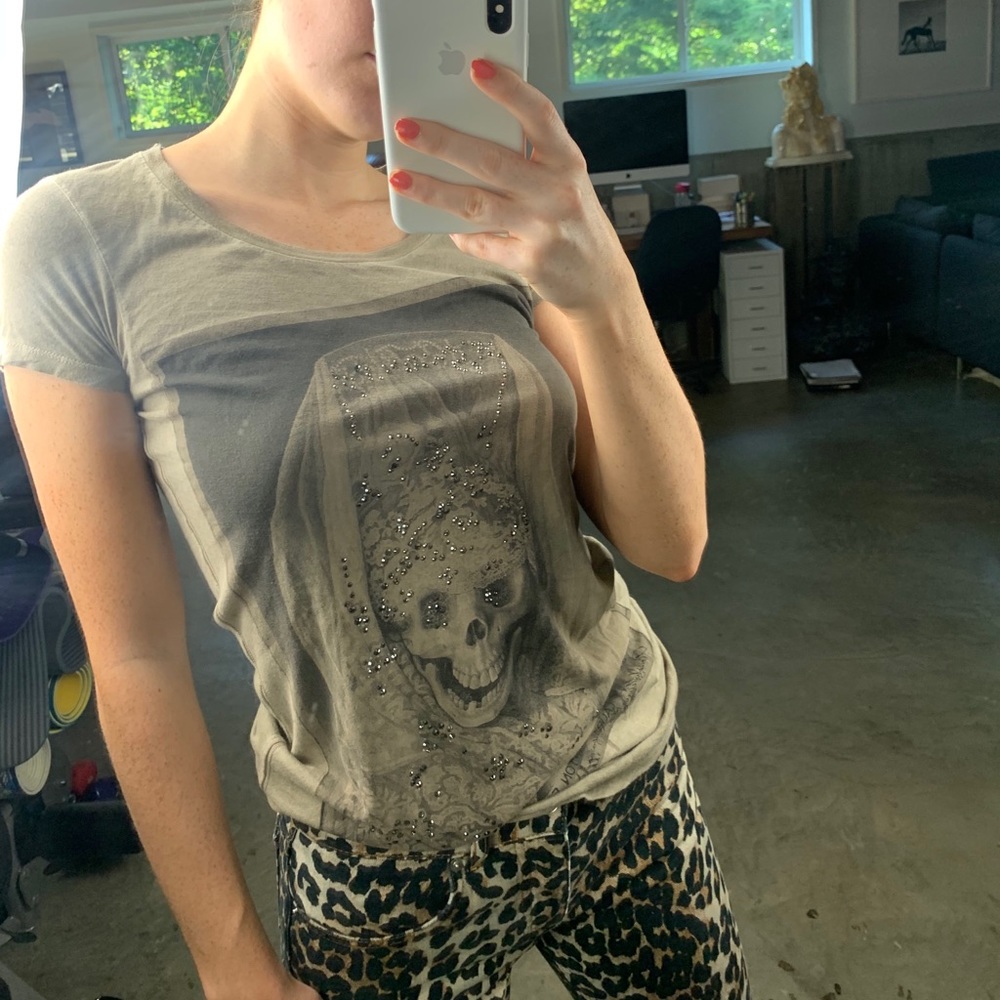All Saints embellished graphic tee